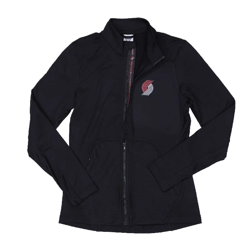 Plus Size Women's Faux Fur - Trimmed Blazers in Black for a Luxurious LookPortland Trail Blazers Dawn Women's Full Zip Jacket