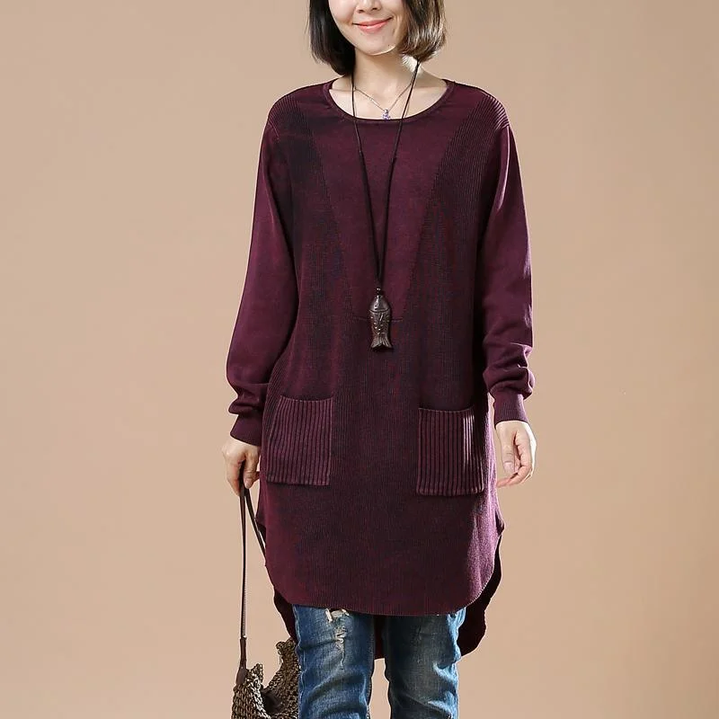 Tie - Front Women's Lambswool Sweaters in Pastel Hueswinter burgundy sweaters loose knitted top