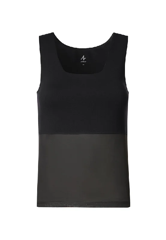 V - Neck Women T Shirt to Enhance the NecklineThelma Mesh & Stretch Jersey Layering Tank