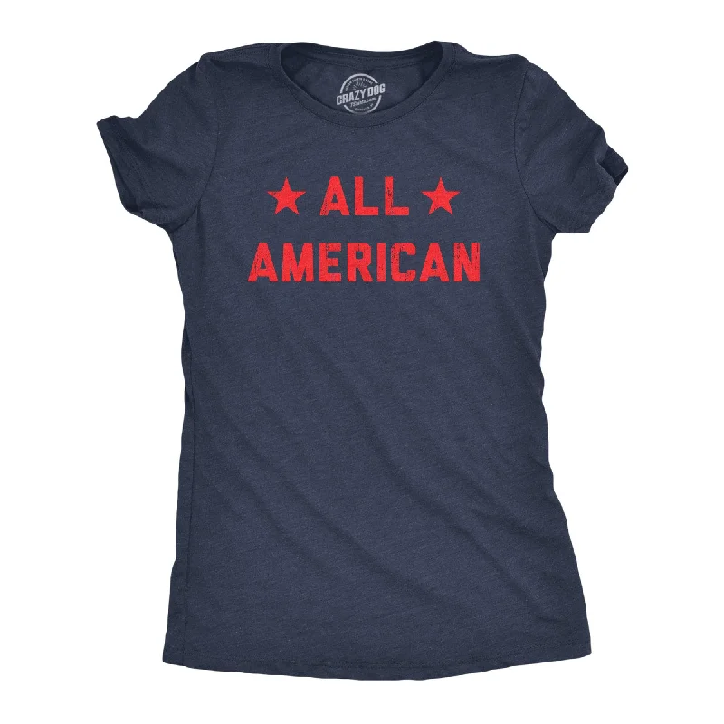 Distressed Women T Shirt with a Laid - Back AestheticAll American Women's T Shirt