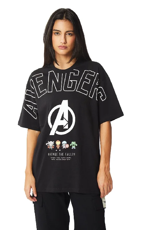 Long Sleeve Women T Shirt for Cooler WeatherAvengers Miniature Figures Oversized T-shirt