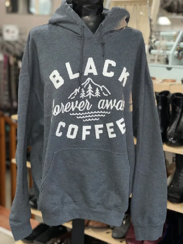 Hooded Women's Fleece - Lined Sweaters for WinterBlack Forever Awake Coffee Sweater XL