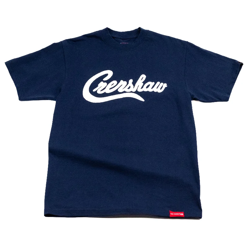 Crew Neck Women T Shirt with a Timeless DesignLimited Edition Crenshaw T-Shirt - Navy/White