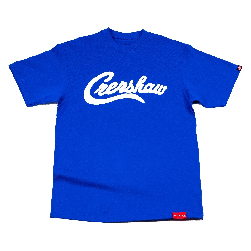 Crop Top Women T Shirt to Pair with High - Waisted BottomsLimited Edition Crenshaw T-Shirt - Royal/White