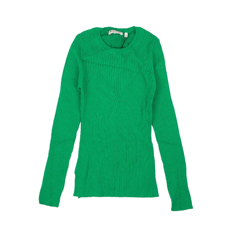 Plus Size Women's Open - Front Cardigan Style Sweater DressesGreen Cotton Rib Knit Long Sleeve Sweater