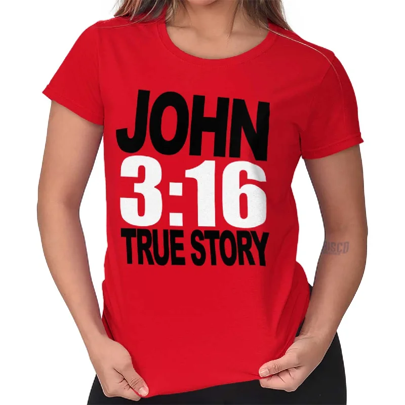 Pocketed Women T Shirt for Added FunctionalityJohn 3:16 Ladies T Shirt