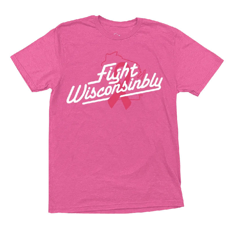 Sleeveless Women T Shirt for Summer ComfortPink Fight Wisconsinbly T-Shirt