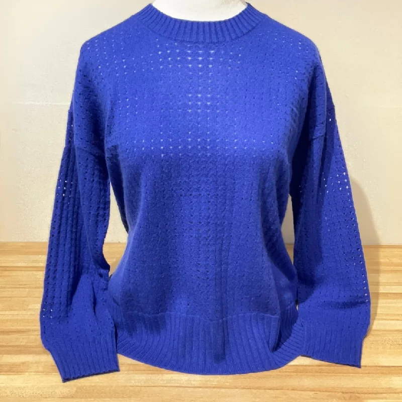 Tie - Front Women's Lambswool Sweaters in Pastel HuesPure Amici Royal Mesh Stitch Crew Neck Sweater