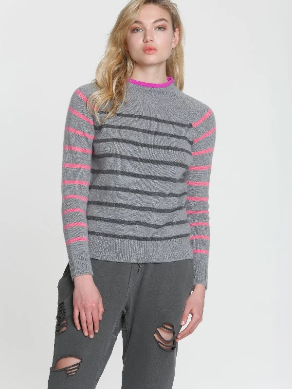 High - Low Hem Women's Cashmere - Blended SweatersSki Mock Neck - Grey