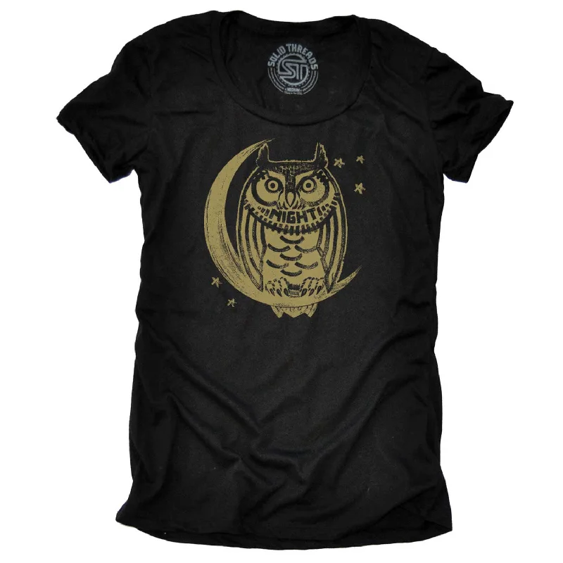 Ringer T Shirt Women with Retro - Inspired StripesWomen's Night Owl T-shirt