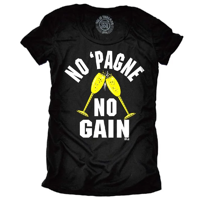 Muscle Women T Shirt for a Sporty and Casual LookWomen's No Pagne No Gain T-shirt