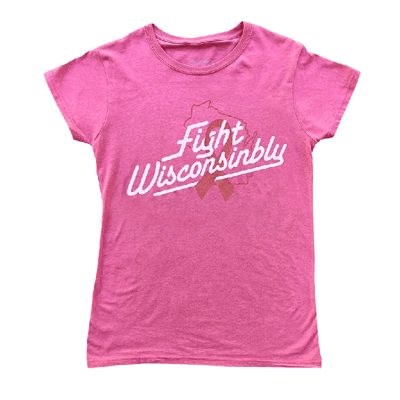 Moisture - Wicking Women T Shirt for Active LifestylesWomen's Pink Fight Wisconsinbly T-Shirt