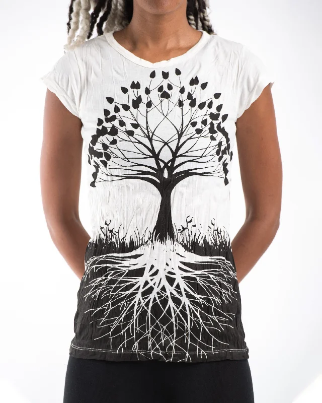 Plus Size Women T Shirt for a Comfortable and Flattering FitWomens Tree of Life T-Shirt in White