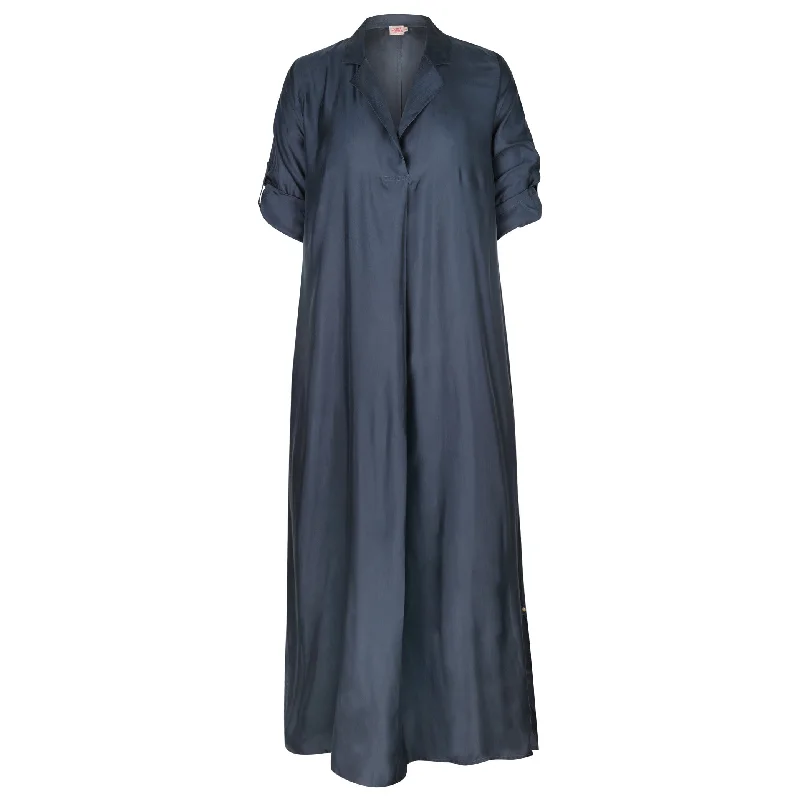 Little Black Women Dress with Sequins for a Glamorous Night OutJuniper Kaftan Cupro Navy Dress