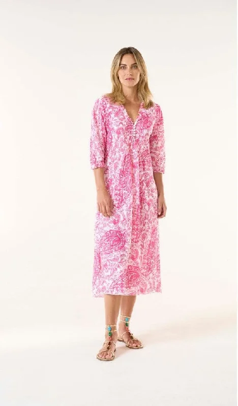 Sheath Women Dress with a Tailored Fit for a Professional LookHydra pink  long poppy