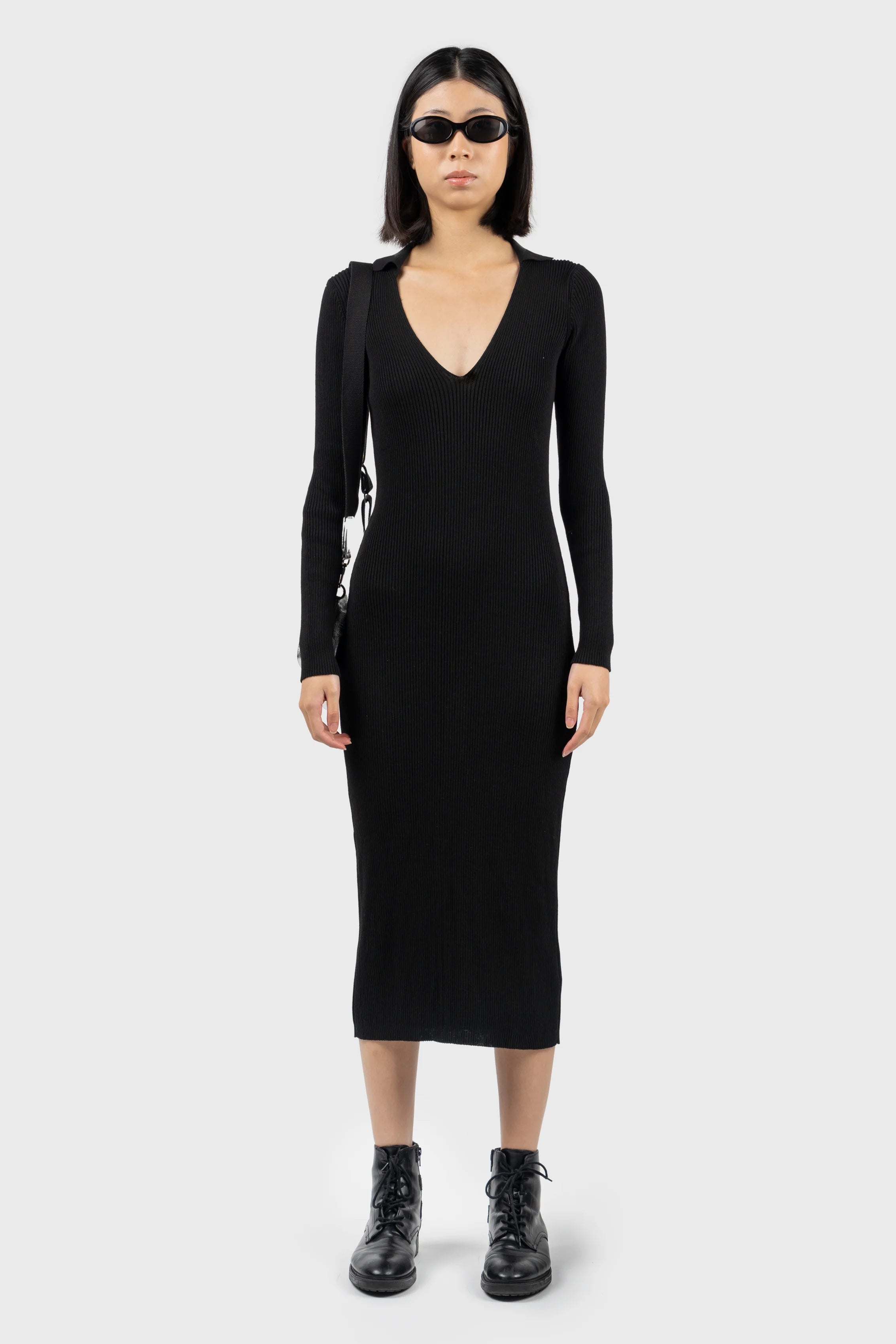 Lace - Embellished Women Dress for an Elegant and Sophisticated AppearanceV-neck Jersey Midi Dress