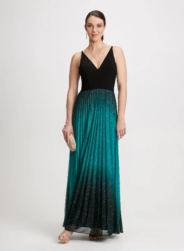 Strapless Women Dress with a Built - in Bra for Comfort and SupportOmbre Effect Evening Dress