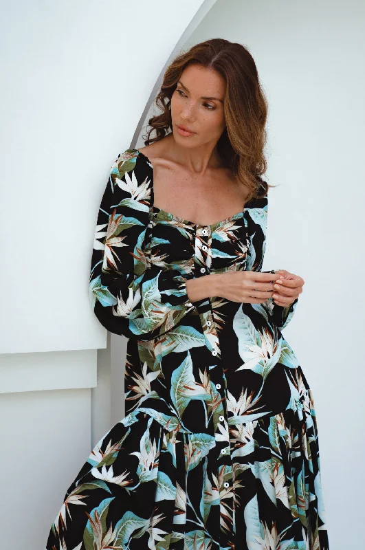 Empire Waist Women Dress to Accentuate the Bust and Conceal the WaistVerona Long Sleeve Midi Dress