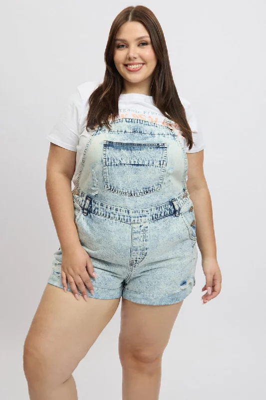 Denim Overall Shorts