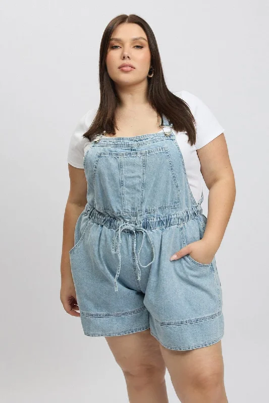 Denim Overall Shorts