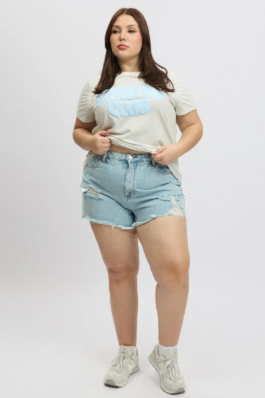 Denim Relaxed Shorts High Rise