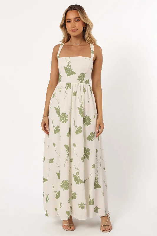 Maxi Women Dress with Floral Print for a Bohemian VibeHazel Maxi Dress - Sage Floral