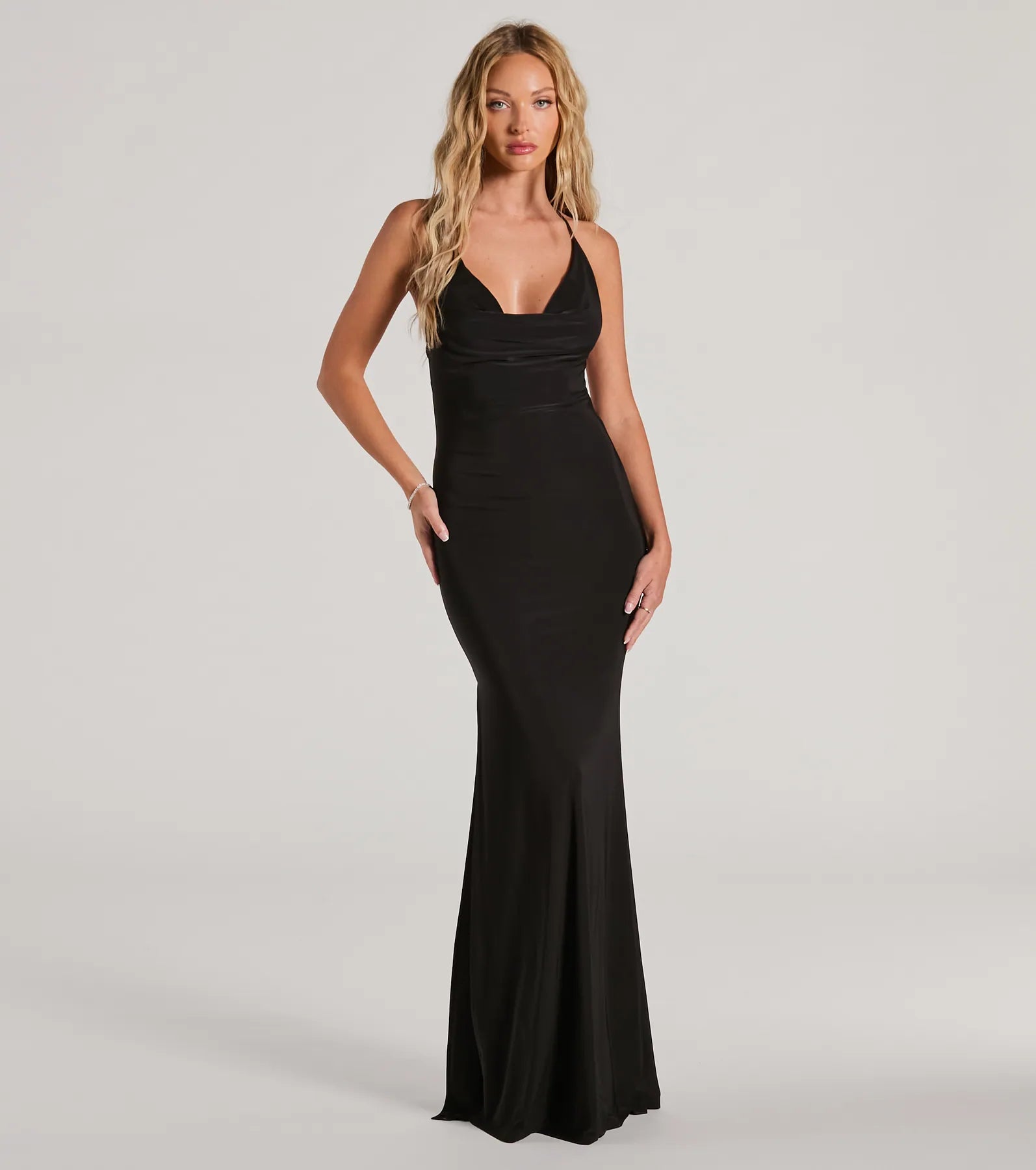 Little Black Women Dress with Sequins for a Glamorous Night OutSheila Halter Strappy Back Slit Mermaid Formal Dress