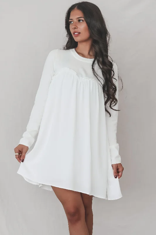 Sheath Women Dress with a Tailored Fit for a Professional LookSweeter Than Most Long Sleeve White Mini Dress