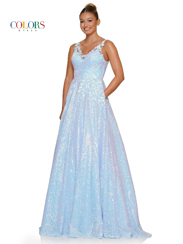 Ruffled Women Dress with Multiple Layers for a Playful and Girly StyleColors 3246 Long Sleeveless Sequin Prom Ball Gown