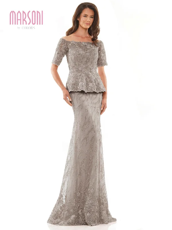 Ball Gown Women Dress with a Full Skirt for a Princess - like LookMarsoni MV1222 DARK TAUPE 24 Sale