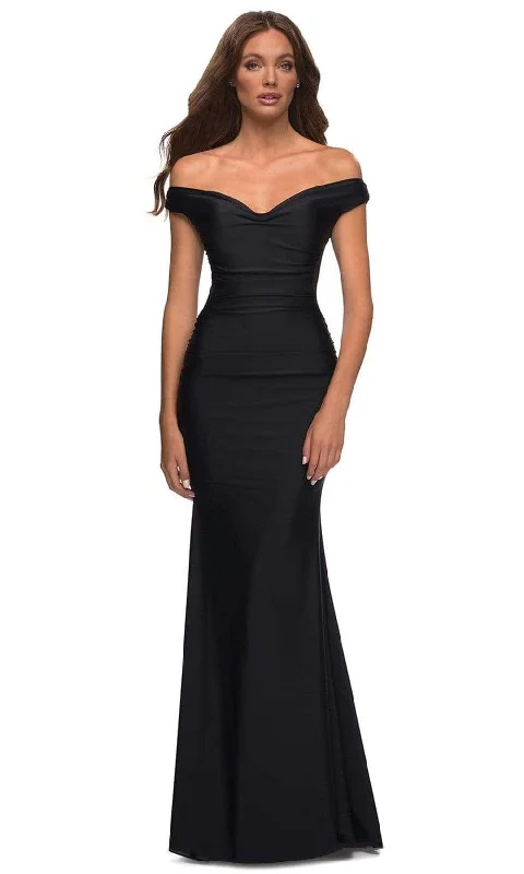 Ball Gown Women Dress with a Full Skirt for a Princess - like LookLa Femme - 30449 Off Shoulder Jersey Gown