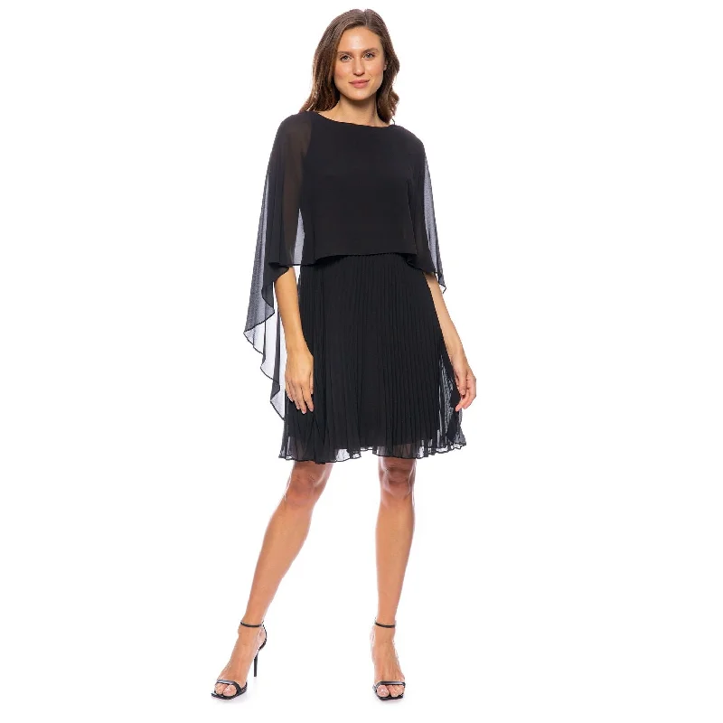 Ruffled Women Dress with Multiple Layers for a Playful and Girly StyleMarina  Chiffon Capelet Pleated Short Dress