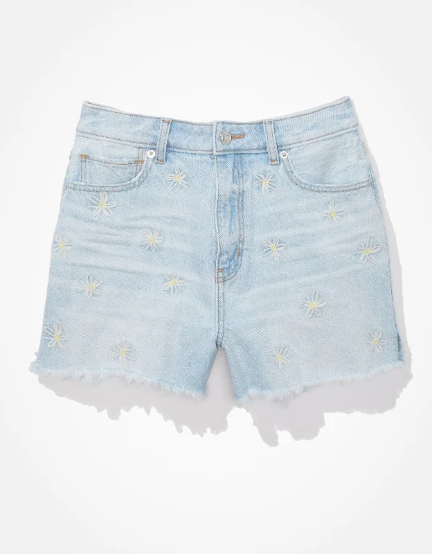 Ruffled Hem Women Shorts to Add a Feminine TouchAE Denim Mom Shorts