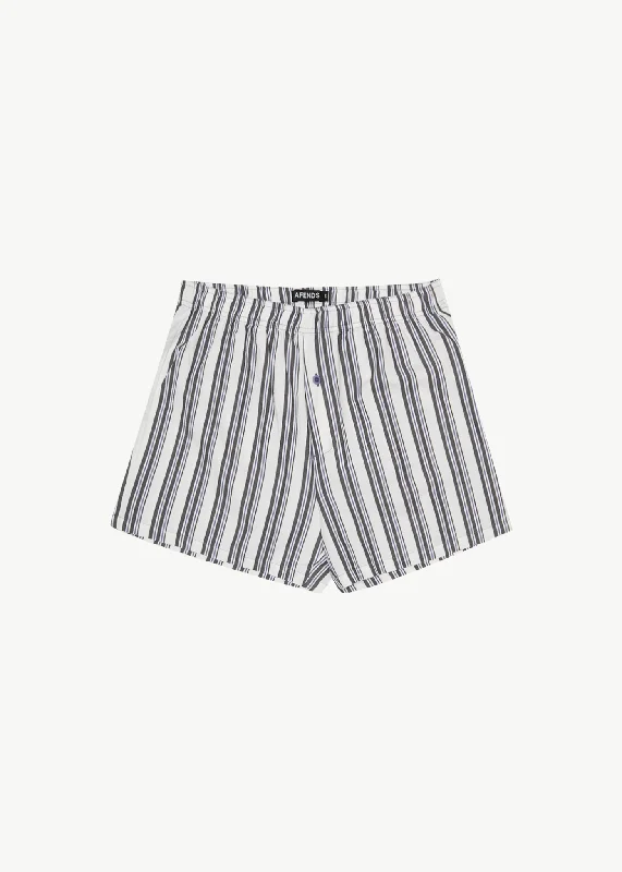 Jeanette Women Shorts with a Soft and Comfortable FeelAFENDS Mens Line Up - Boxer Brief One Pack - White Stripe