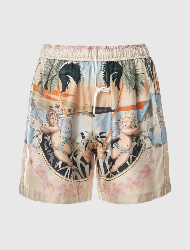 Printed Animal Print Women Shorts for a Wild and Stylish AppearanceCHERUB SILK SHORT