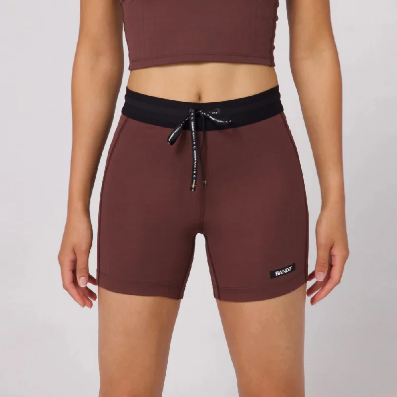 Plus Size Women Shorts with a Comfortable and Stylish FitBandit Running Gridlock 5" Women's Compression Shorts - Chocolate