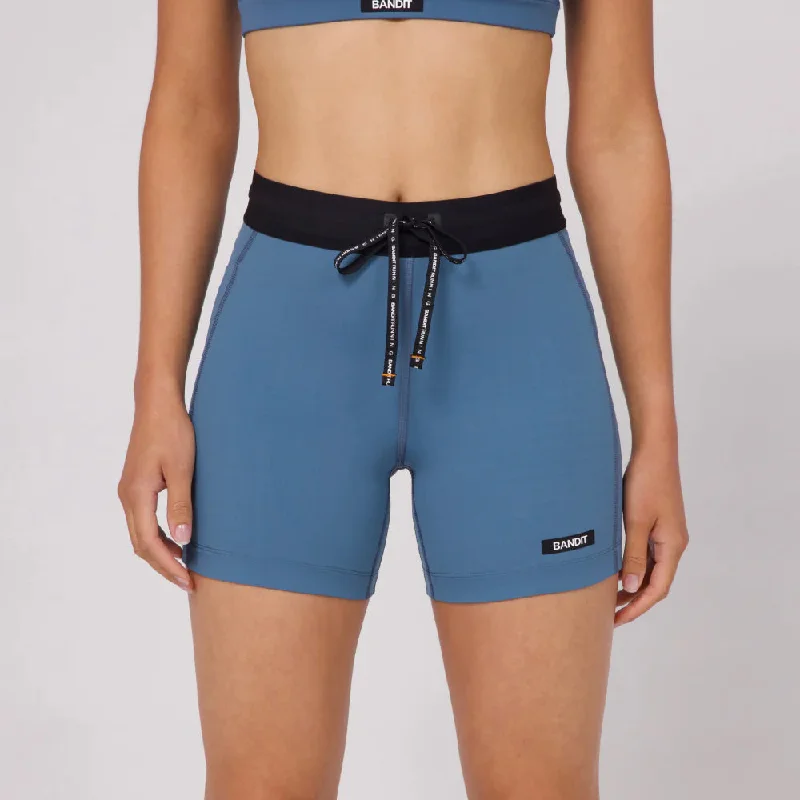 Embroidered Women Shorts with Intricate DesignsBandit Running Gridlock 5" Women's Compression Shorts - Steel Blue