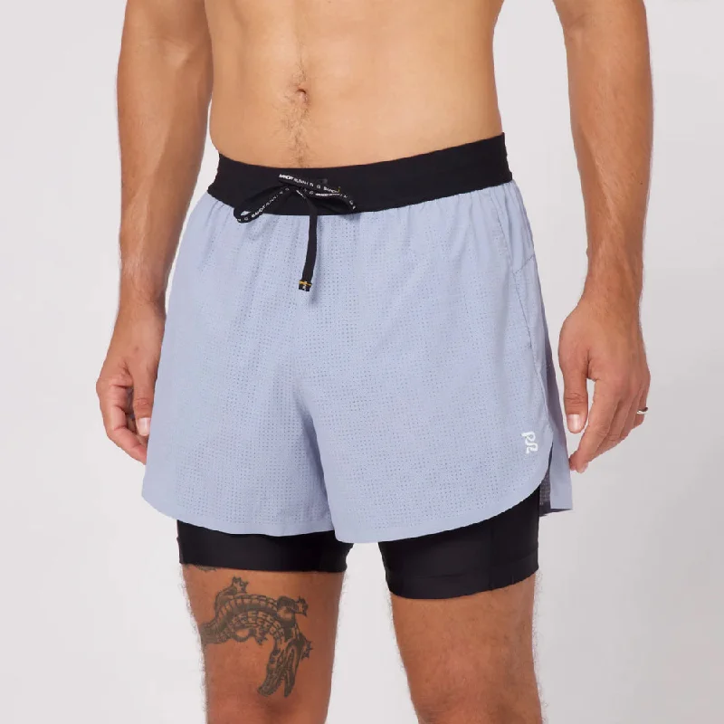 High - Waisted Women Shorts for a Retro and Flattering LookBandit Running Vento 4" 2-in-1 Short - Smokey Blue/Black