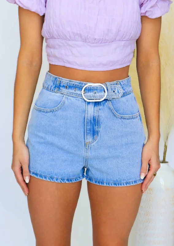 Ruffled Hem Women Shorts to Add a Feminine TouchBest For Me Shorts In Blue Denim