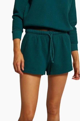 Solid Color Women Shorts in Bright Hues for a Bold StatementPerfect White Tee Bonham Cotton Military Thermal Shorts in Emerald