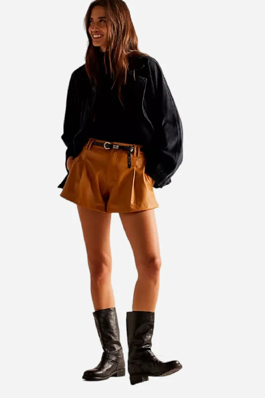 Stretchable Women Shorts for Maximum MobilityFree People We The Free Free Reign Vegan Shorts in Brown