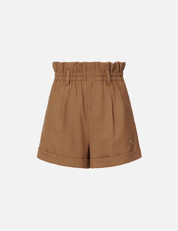 Jeanette Women Shorts with a Soft and Comfortable FeelFront Pleat Paper Bag Shorts