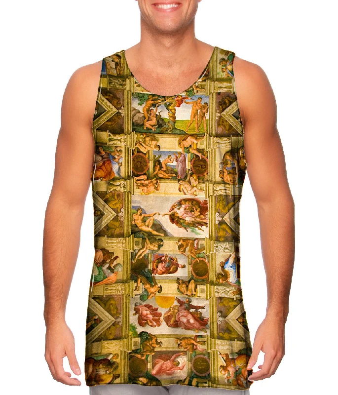 V - Neck Women's Moisture - Wicking Tank Tops for RunningMichelangelo - "Sistine Chapel 2"