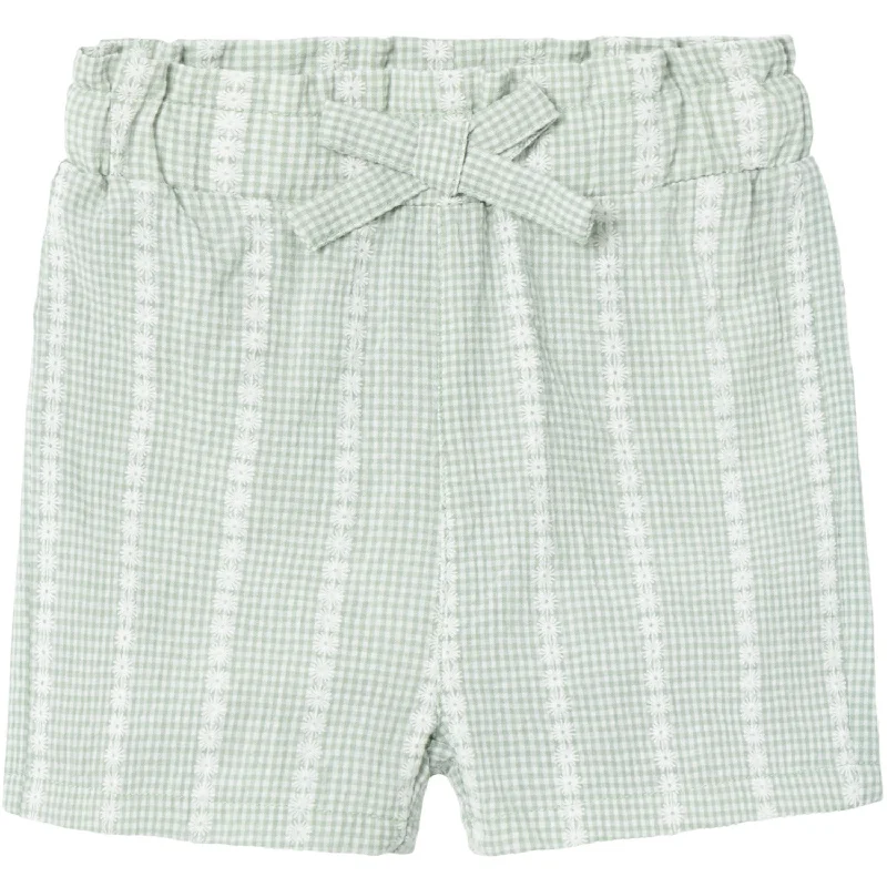 Belted Women Shorts to Enhance the WaistlineName It Silt Green Hicheck Shorts