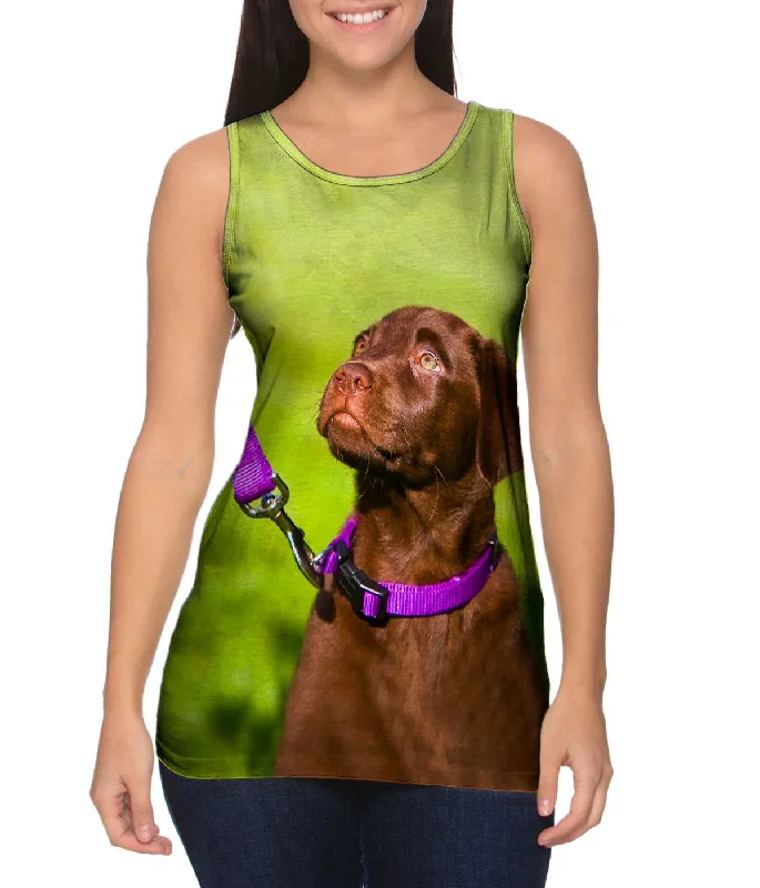 Women's Spaghetti Strap Tank Tops with Geometric PatternsObedient Chocolate Lab