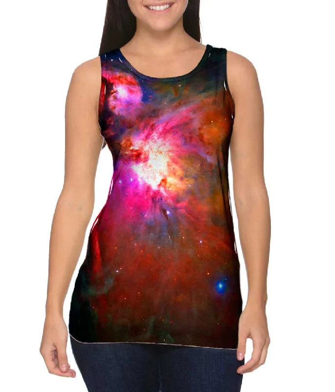 Women's Button - Down Tank Tops in Striped PatternsOrion Nebula Hubble 2006 Mosaic Space Galaxy