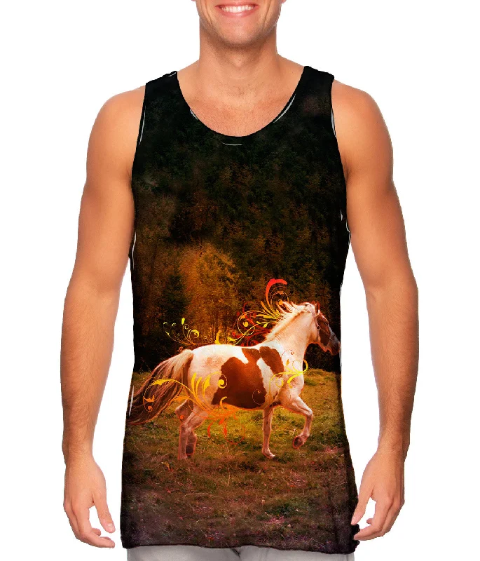 Women's Longline Tank Tops with Abstract PrintsOrnament Horse