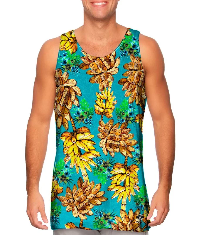 Plus Size Women's Ruffled Hem Tank Tops with Floral PrintsPalm Beach Bananas