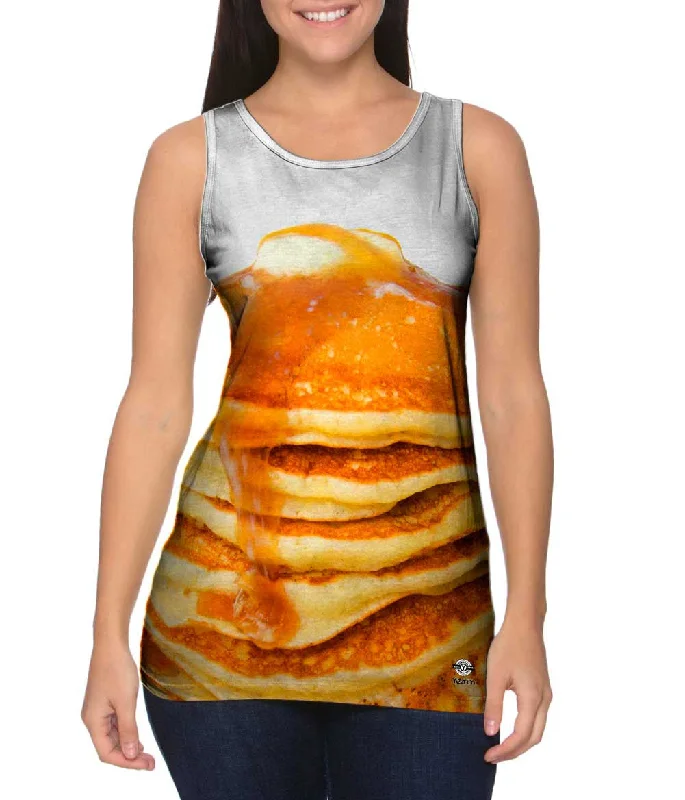 Plus Size Women's Side - Slit Tank Tops in Metallic ShadesPancake Stack