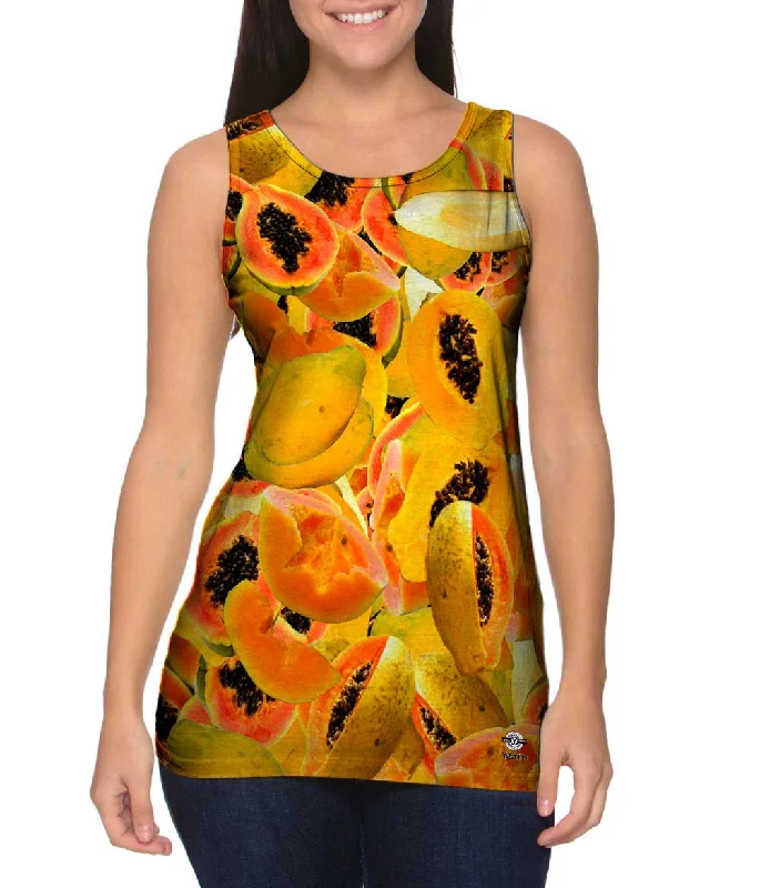 High - Neck Women's Silk Blend Tank Tops for a Luxurious FeelPapaya Jumbo